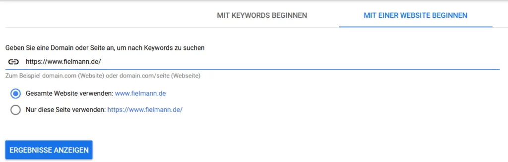 Google Keyword Planer