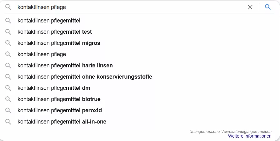 tiefe Analyse der Keywords