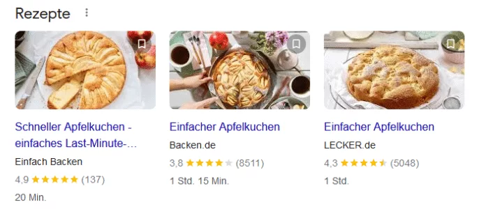 rich snippets - apfelkuchen